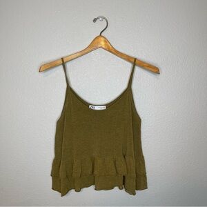 Zara Tiered Ruffle Knit Crop Top